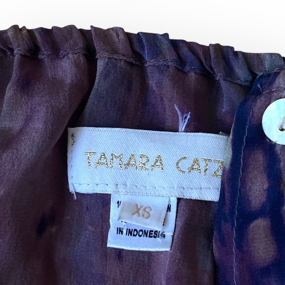 TAMARA CATZ 100% Silk Chiffon Tie Dyed Jumpsuit Straight Leg Blue/Viole…Boho - Picture 4 of 12